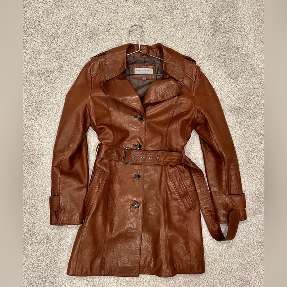 Marc New York Leather Coat - Picture 1 of 8